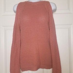 Blush Pink Cold Shoulder Sweater